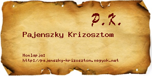 Pajenszky Krizosztom névjegykártya